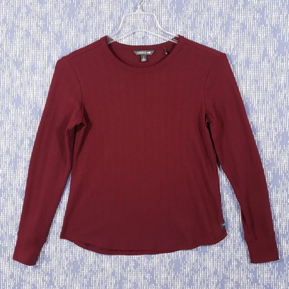 Toad&Co Sweater Womens Small Maroon Pullover Organic Cotton Blend